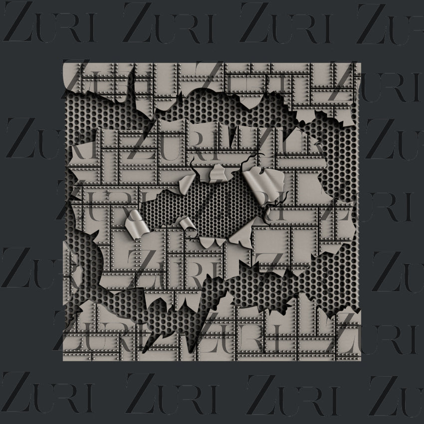 Zuri Steampunk Metal Plate - 12.7 x 12.7 x 0.5cm