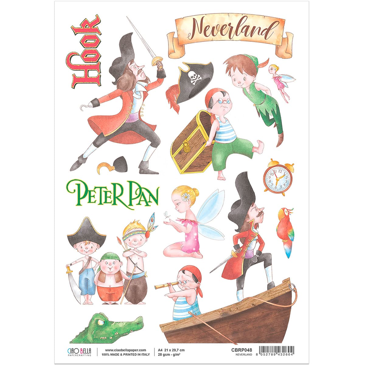Piuma A4 Decoupage Paper - Neverland - CBRP048