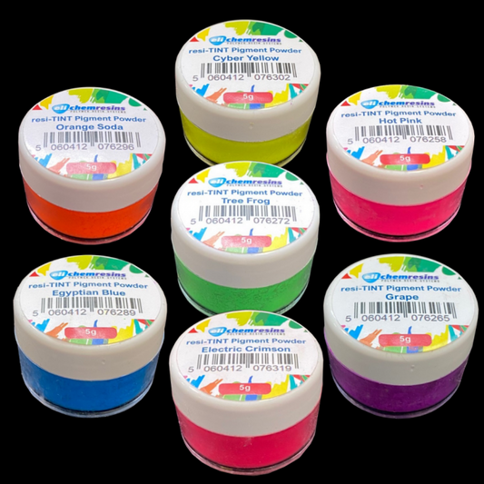 Eli-Chem Resi-TINT MAX NEON pigment powder - pack of 7 colours