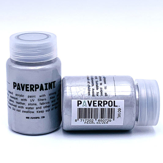Paverpaint Acrylic Metallic Paint - Pearl Silver - 60ml