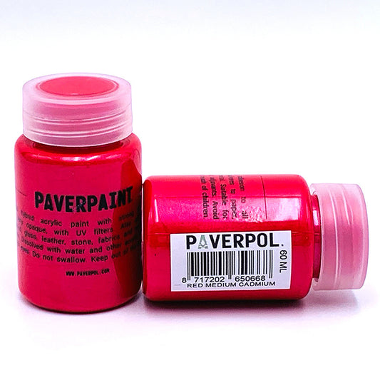 Paverpaint Acrylic Metallic Paint - Red Medium Cadmium - 60ml