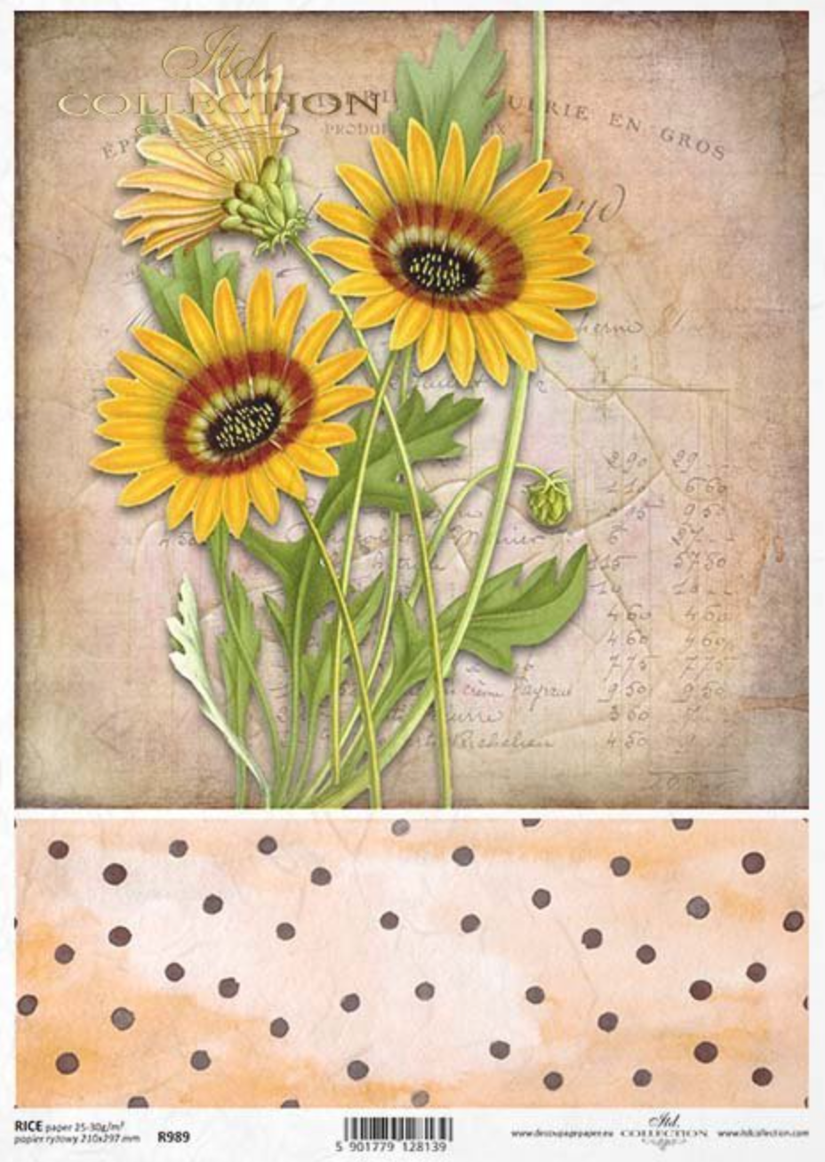 Decoupage Rice Paper - A4 - 1 piece - 0989