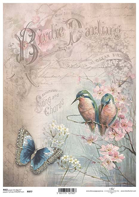 Decoupage Rice Paper - A4 - 1 piece - 0977