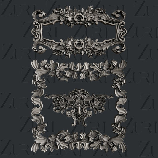 Zuri Baroque Frames Set 2 - 13.39cm x 19.69cm x 0.71cm