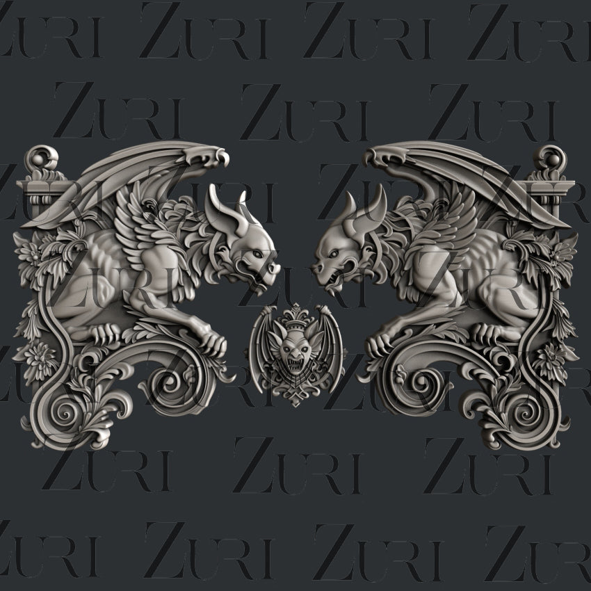 Zuri Gargoyle Set 1 - 7.3 x 29.8 x 0.92cm