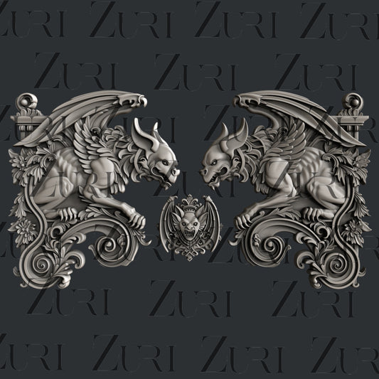 Zuri Gargoyle Set 1 - 7.3 x 29.8 x 0.92cm