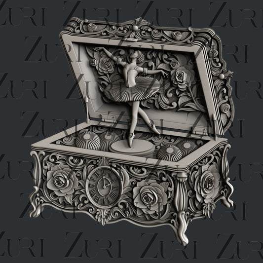 Zuri Music Box - 12.7cm x 11.5cm x 0.9cm