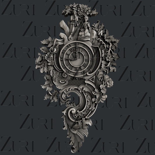 Rococo Clock - 16 x 12.7 x 0.75cm -