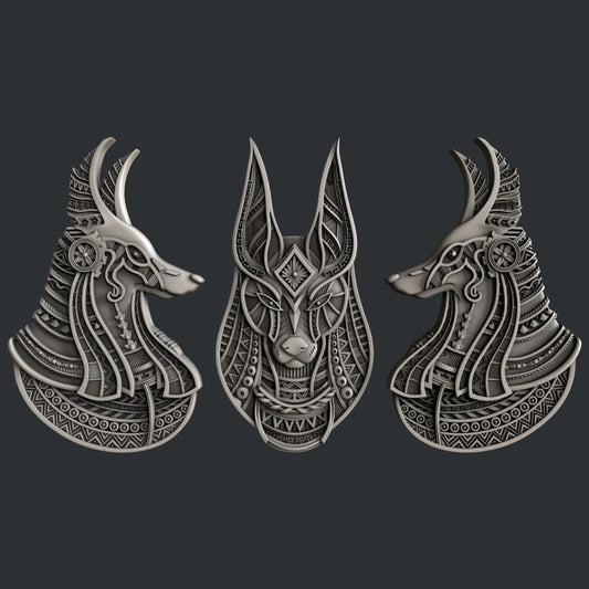 Zuri Anubis Heads - 23 x 13.5 x 0.9cm