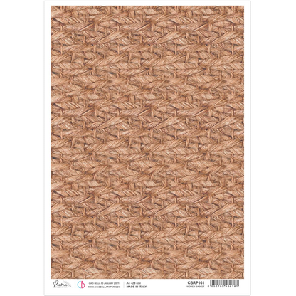 Piuma A4 Decoupage Paper - Basket Weave - CBRP161