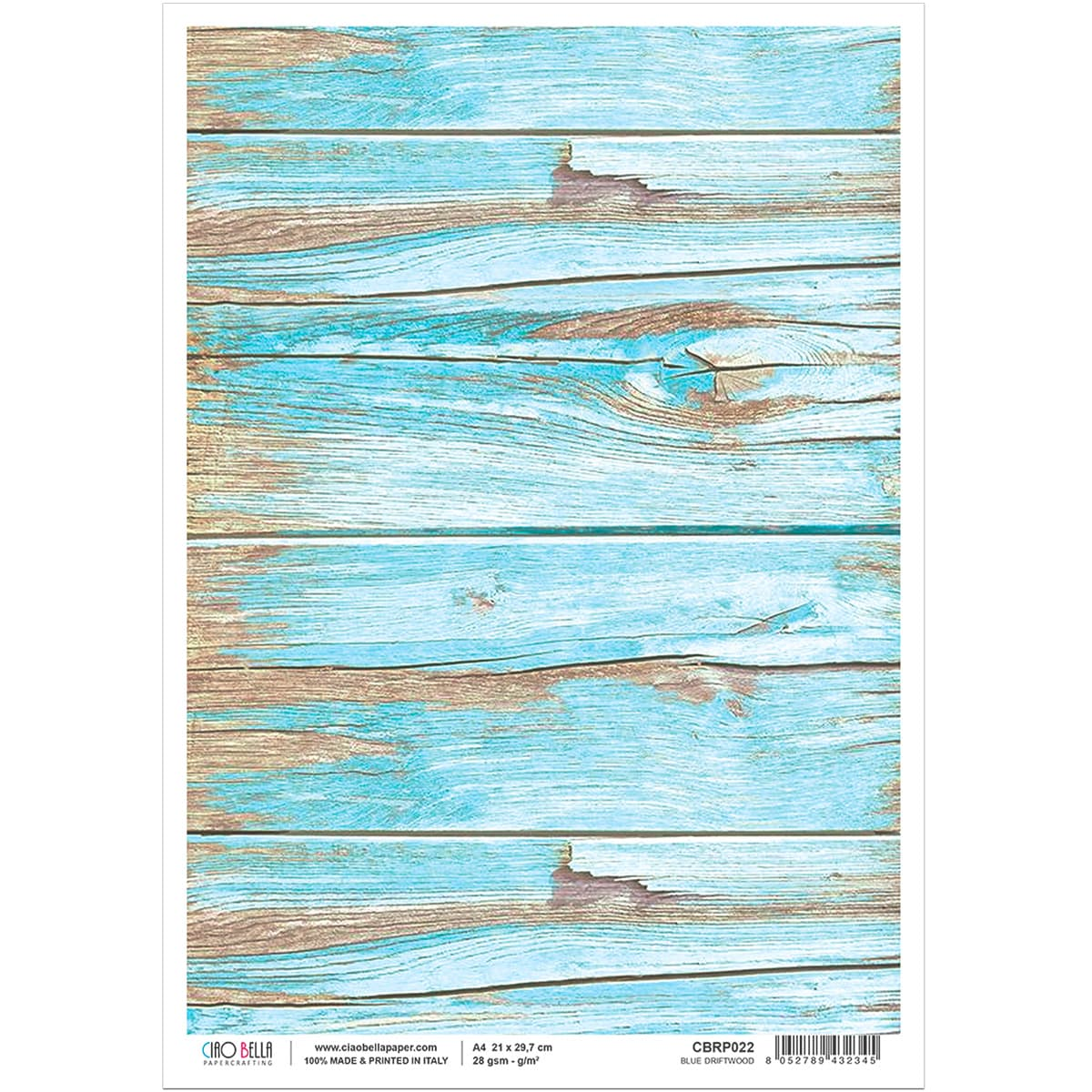 Хартия за декупаж Piuma A4 - Blue Driftwood - CBRP022