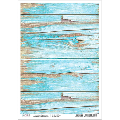 Хартия за декупаж Piuma A4 - Blue Driftwood - CBRP022