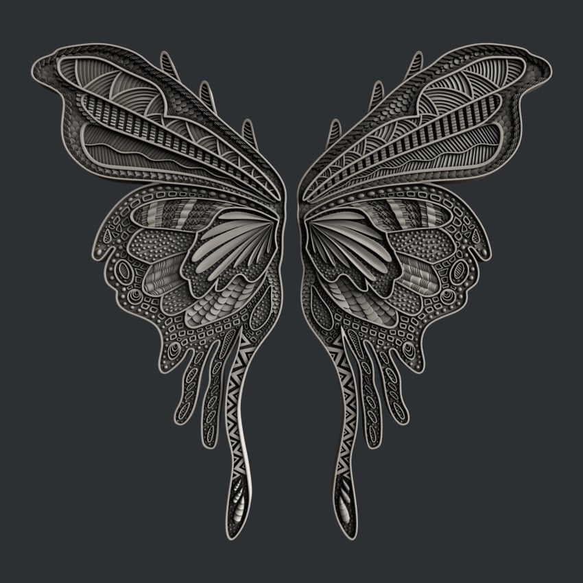 Zuri Butterfly Wings - 13.4cm x 12.7cm x 0.6cm