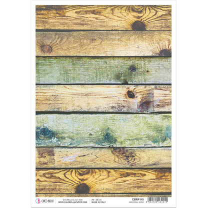 Piuma A4 Decoupage Paper - Industrial Wood - CBRP115