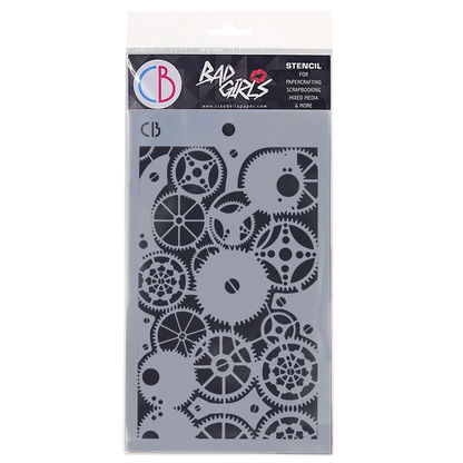 Ciao Bella MSB029 - Stencil - Clock Gears - 12.7 x 20.3cm