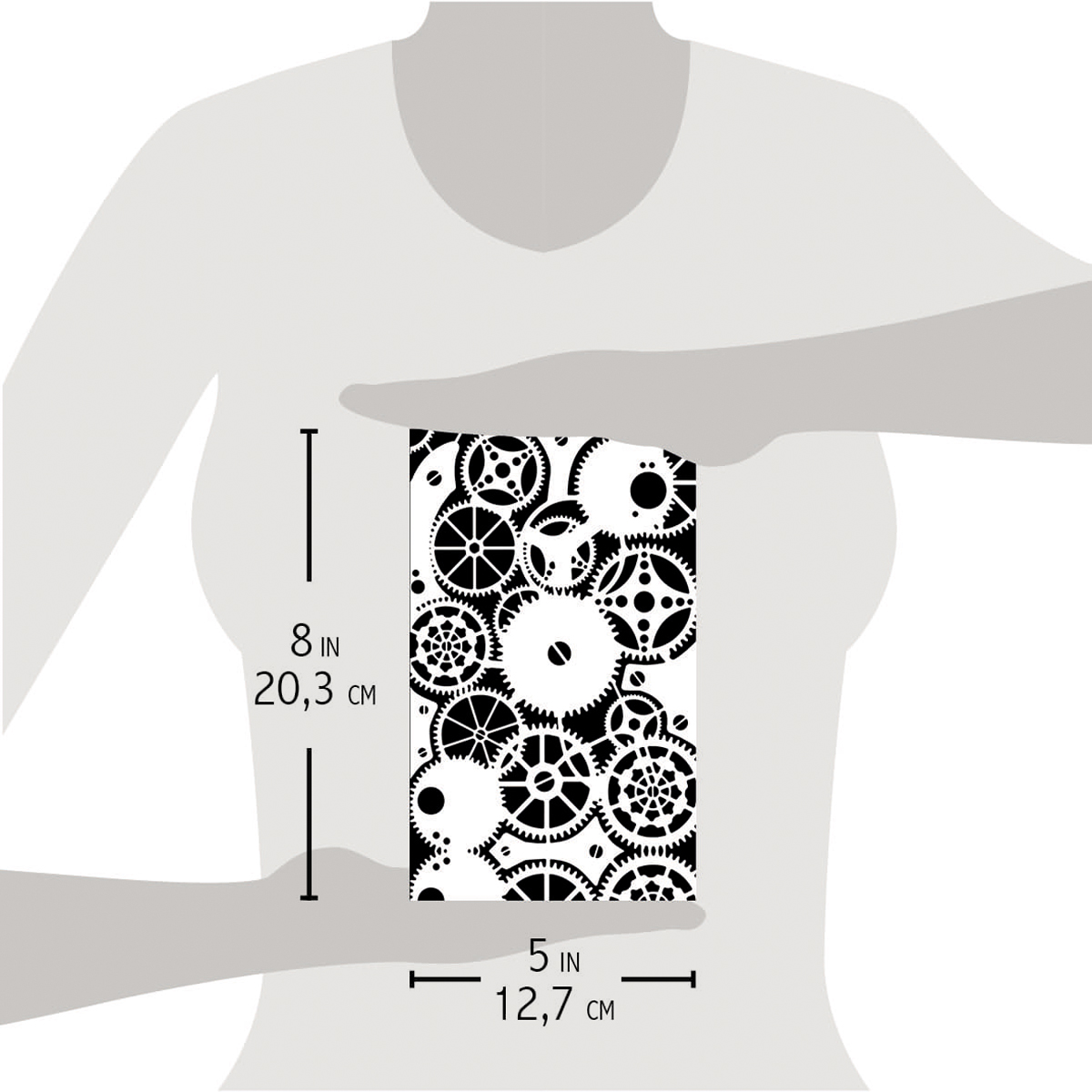 Ciao Bella MSB029 - Stencil - Clock Gears - 12.7 x 20.3cm
