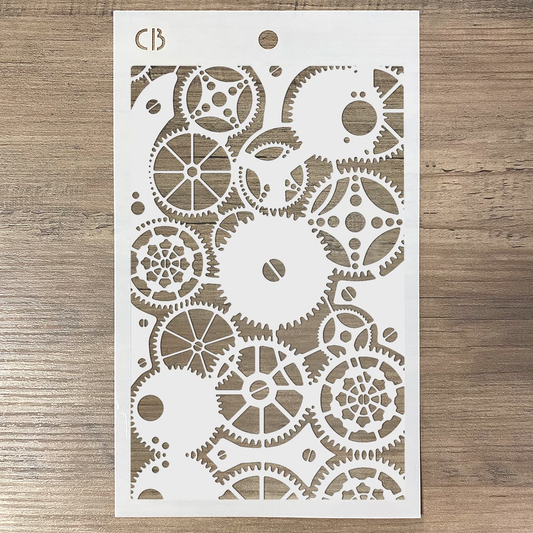 Ciao Bella MSB029 - Stencil - Clock Gears - 12.7 x 20.3cm