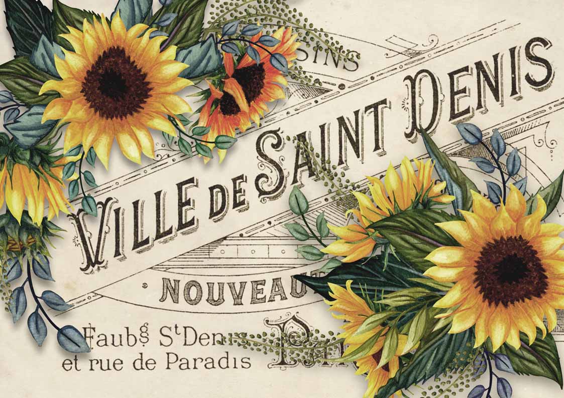 Decoupage Queen - Sunflowers with Ville de St. Denis - XL