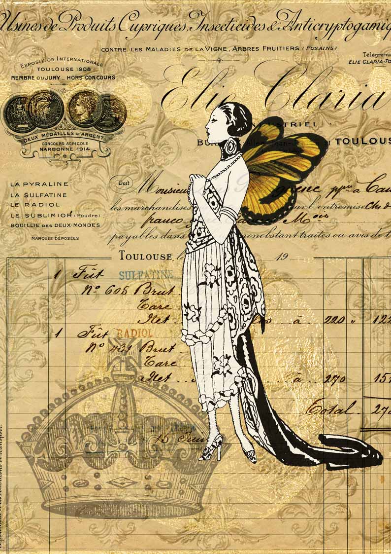 Decoupage Queen - Golden Fairy - A3