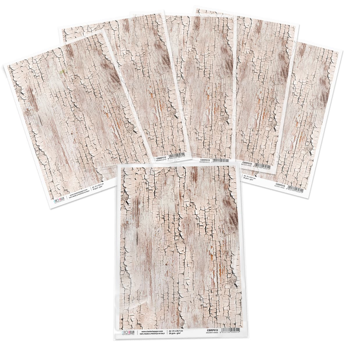 Piuma A4 Decoupage Paper - Dolomiti Wood CBRP019