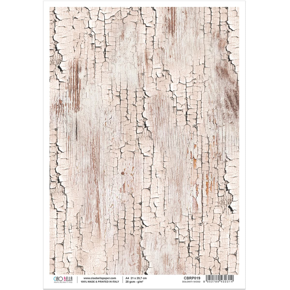 Piuma A4 Decoupage Paper - Dolomiti Wood CBRP019
