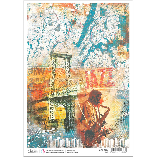 Piuma A4 Decoupage Paper - Jazz - CBRP166