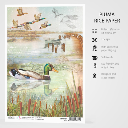 Piuma A4 Decoupage Paper - Jetty - CBRP157