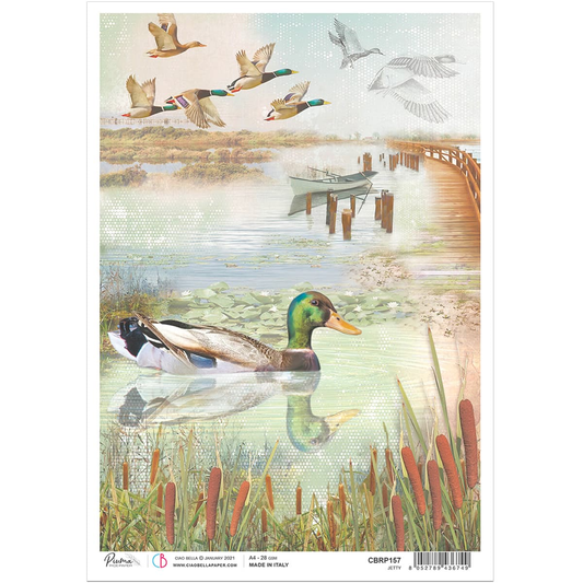 Piuma A4 Decoupage Paper - Jetty - CBRP157