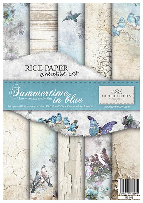 Decoupage Rice Paper - Summertime in Blue - Creative Set -  - RS008