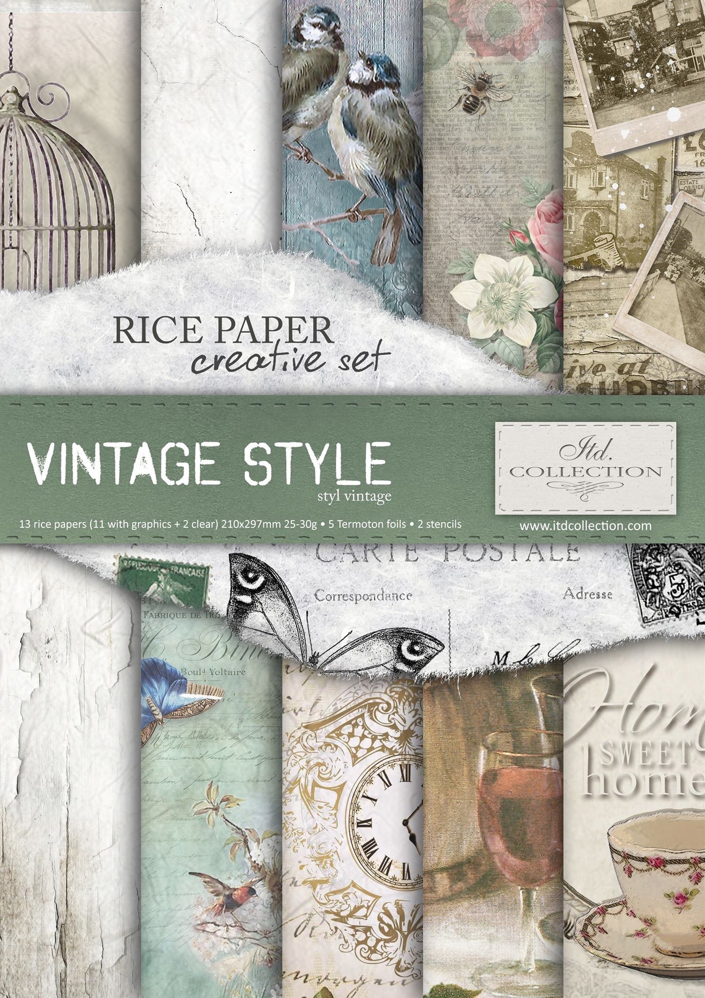 Decoupage Rice Paper - Vintage Style Set - RS012