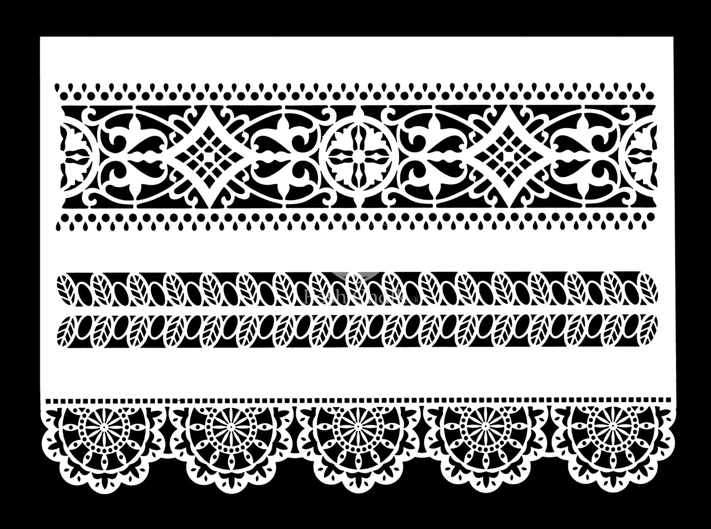 Posh Chalk Stencil - Lace Border - 25 x 35cm