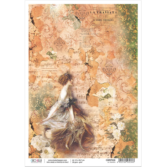 Piuma A4 Decoupage Paper - La Traviata - CBRP026