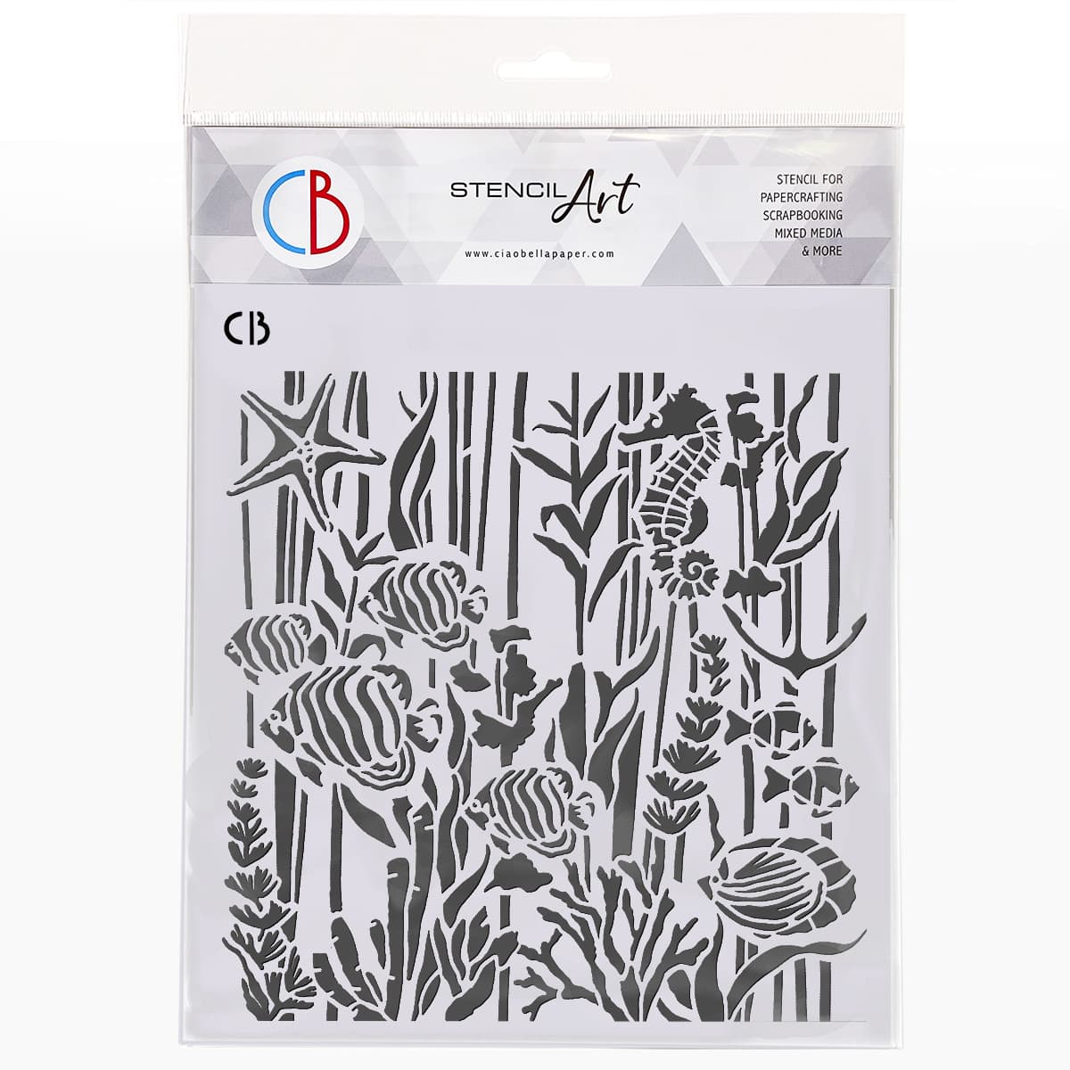 Ciao Bella MS8-001 - Stencil - Under The Ocean - 20.3 x 20.3cm