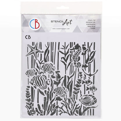 Ciao Bella MS8-001 - Stencil - Under The Ocean - 20.3 x 20.3cm
