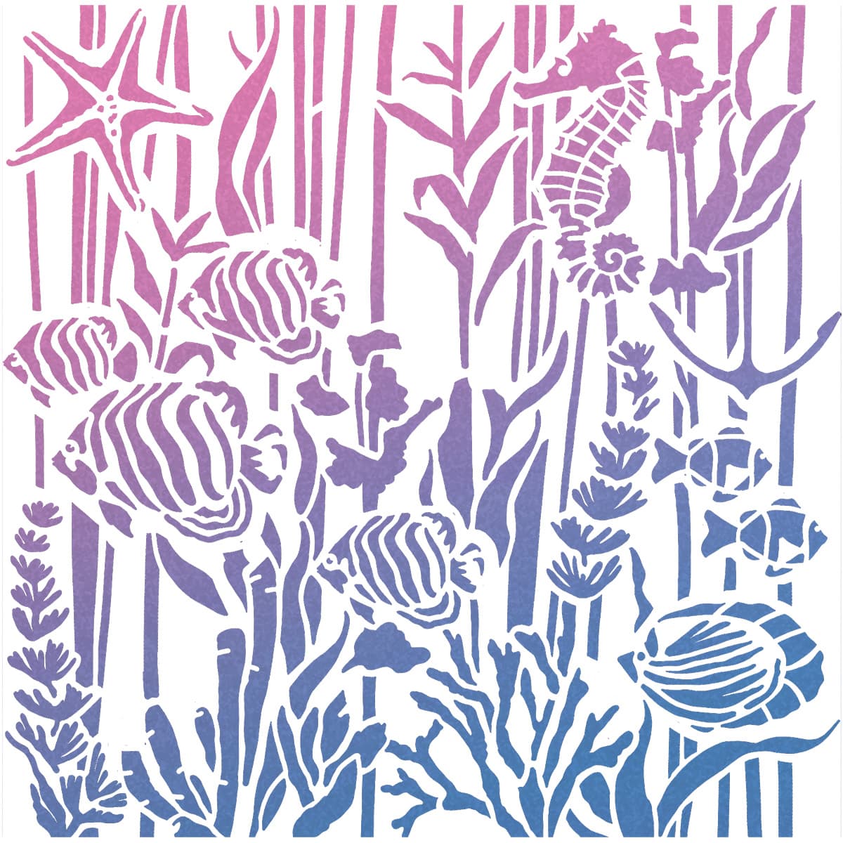 Ciao Bella MS8-001 - Stencil - Under The Ocean - 20.3 x 20.3cm