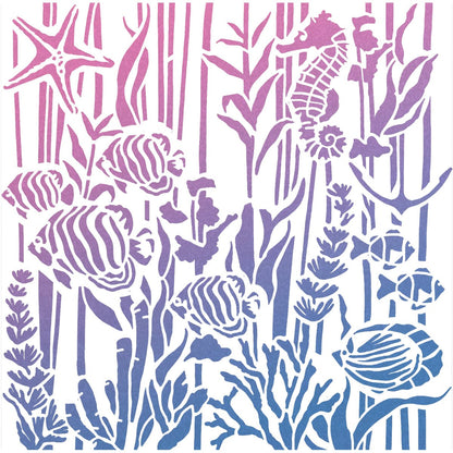 Ciao Bella MS8-001 - Stencil - Under The Ocean - 20.3 x 20.3cm