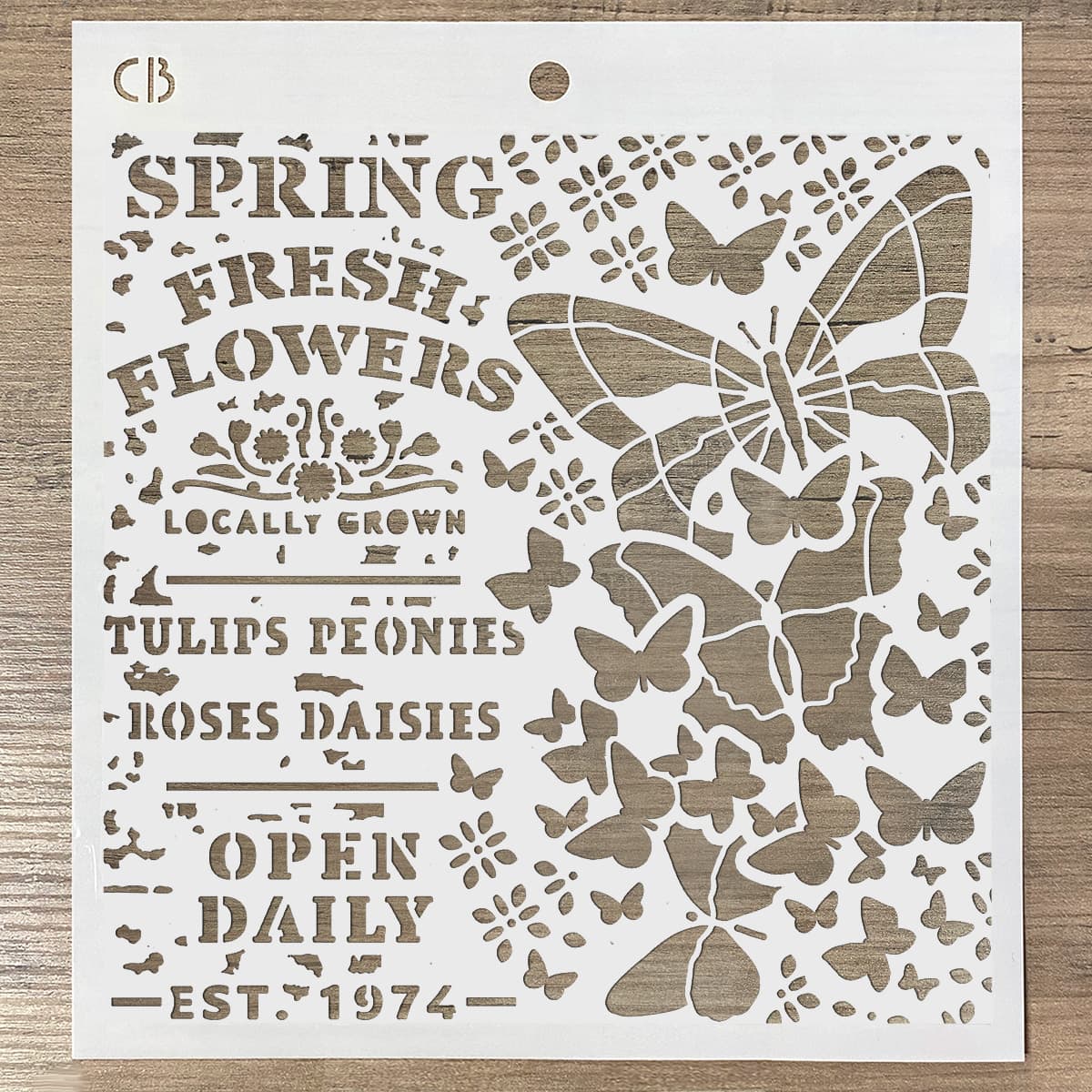 Ciao Bella MS8-001 - Stencil - Spring Fresh Flowers - 20.3 x 20.3cm