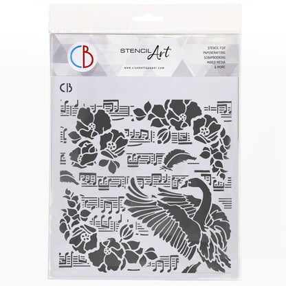 Ciao Bella MS8-011 - Stencil - Black Swan - 20.3 x 20.3cm