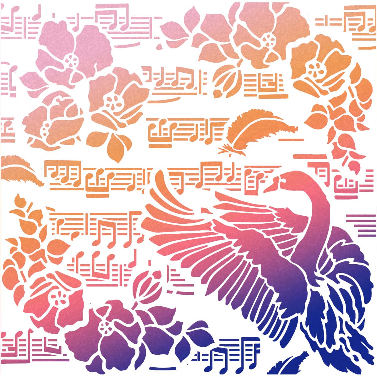 Ciao Bella MS8-011 - Stencil - Black Swan - 20.3 x 20.3cm