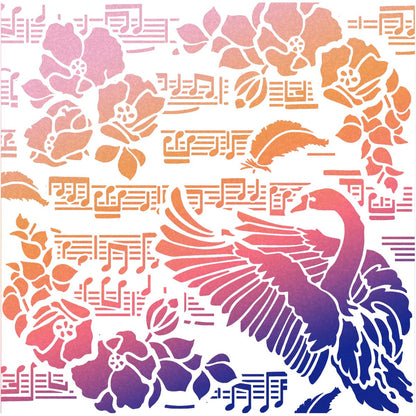 Ciao Bella MS8-011 - Stencil - Black Swan - 20.3 x 20.3cm