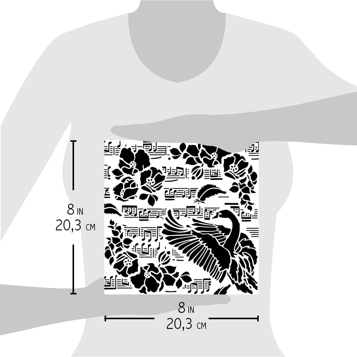 Ciao Bella MS8-011 - Stencil - Black Swan - 20.3 x 20.3cm
