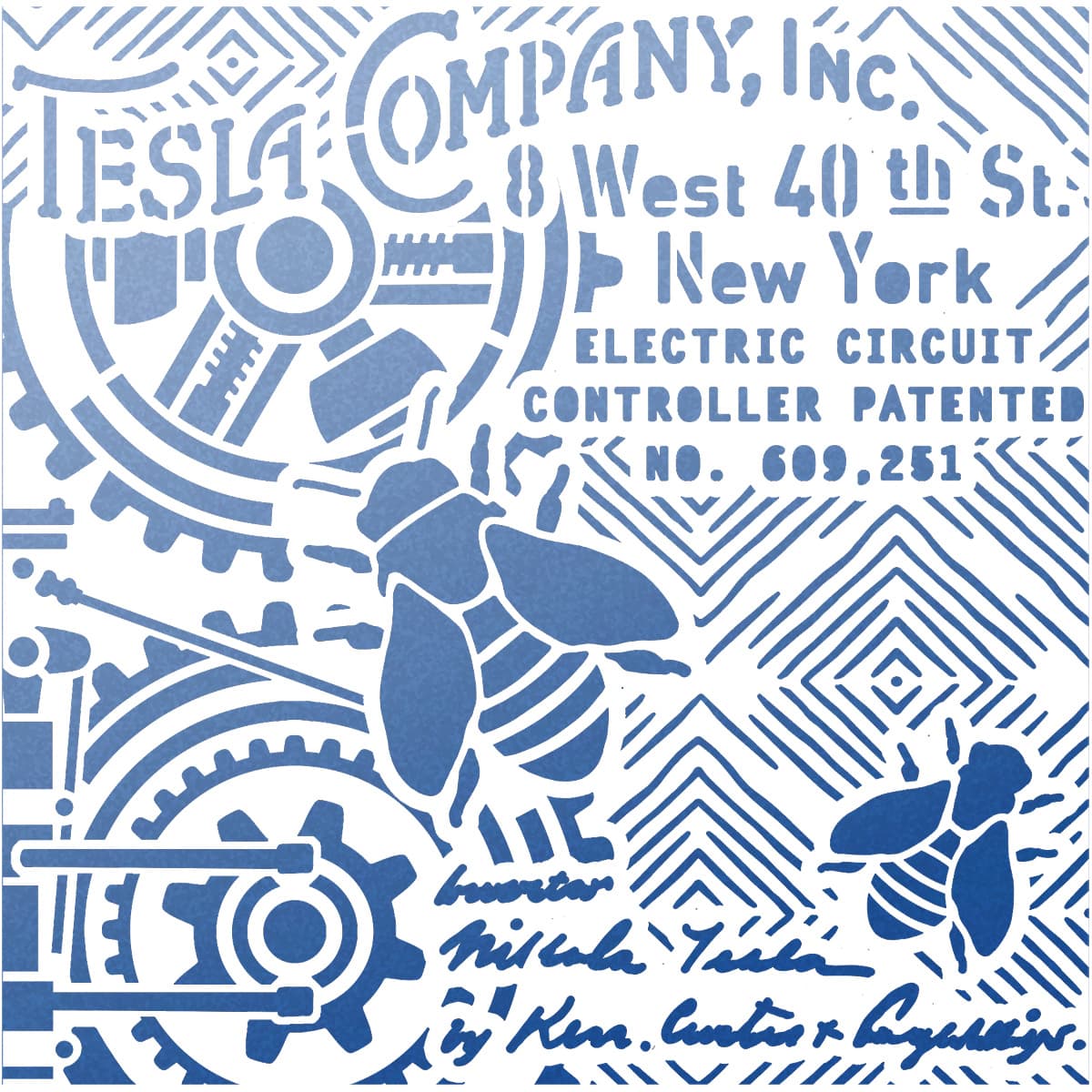 Ciao Bella MS8-015 - Stencil - Tesla Company - 20.3 x 20.3cm