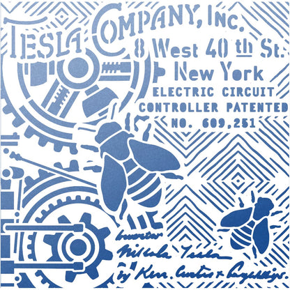 Ciao Bella MS8-015 - Stencil - Tesla Company - 20.3 x 20.3cm