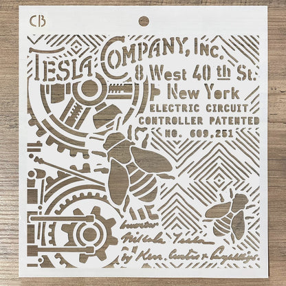 Ciao Bella MS8-015 - Stencil - Tesla Company - 20.3 x 20.3cm