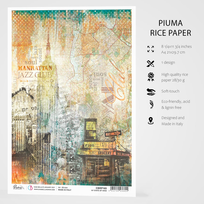Piuma A4 Decoupage Paper - NY State of Mind - CBRP165