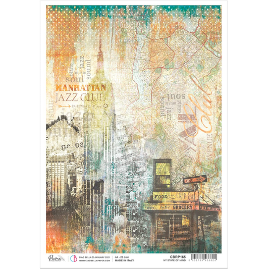 Piuma A4 Decoupage Paper - NY State of Mind - CBRP165