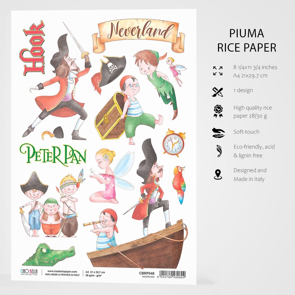 Piuma A4 Decoupage Paper - Neverland - CBRP048