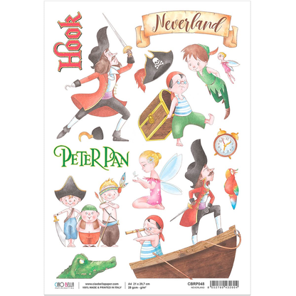 Piuma A4 Decoupage Paper - Neverland - CBRP048