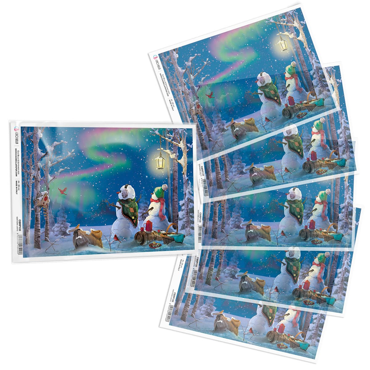 Piuma A4 Decoupage Paper - Northern Lights - CBRP130
