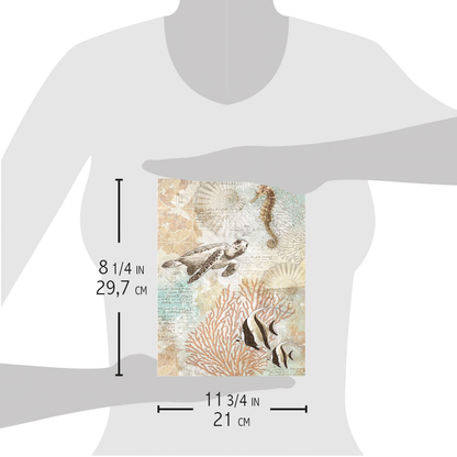 Piuma A4 Decoupage Paper - Oceanic - CBRP169